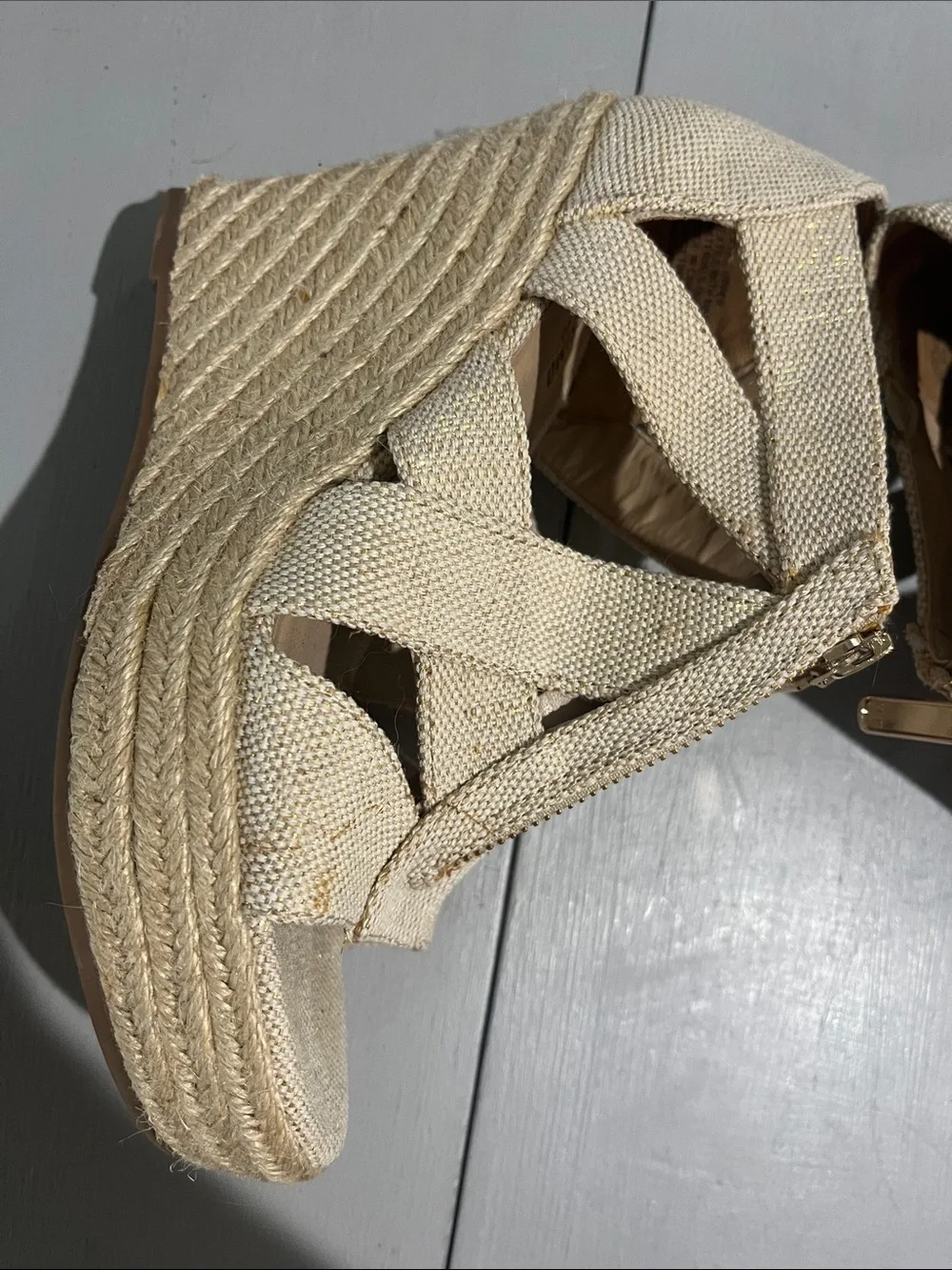 Mossimo Supply Co. Natural Canvas Espadrille Wedge Sandals